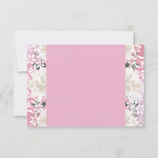 Roze en bloemige RSVP & Respons Kaart (Achterkant)