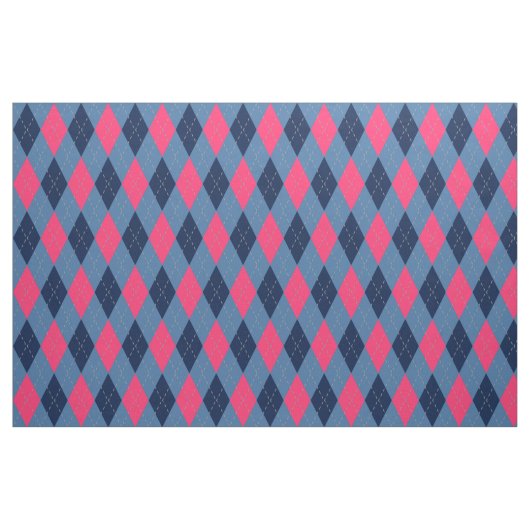 Roze en Blue Argyle Pattern Stof (Fat Quarter)