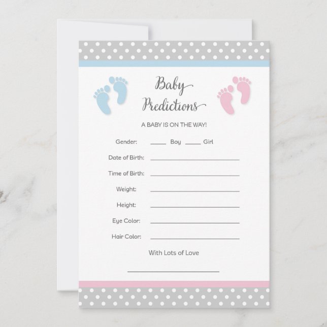 Roze en Blue Baby Predication Kaart (Voorkant)