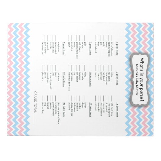 Roze en Blue Baby shower Game - paardenspel Notitieblok (Voorkant)