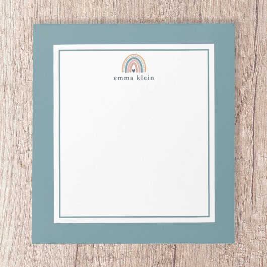 Roze en Blue Boho Rainbow-naam Notitieblok