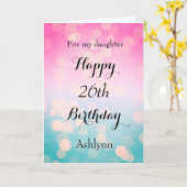 Roze en Blue Bokeh 26th Birthday Card Kaart (Gele Bloem)