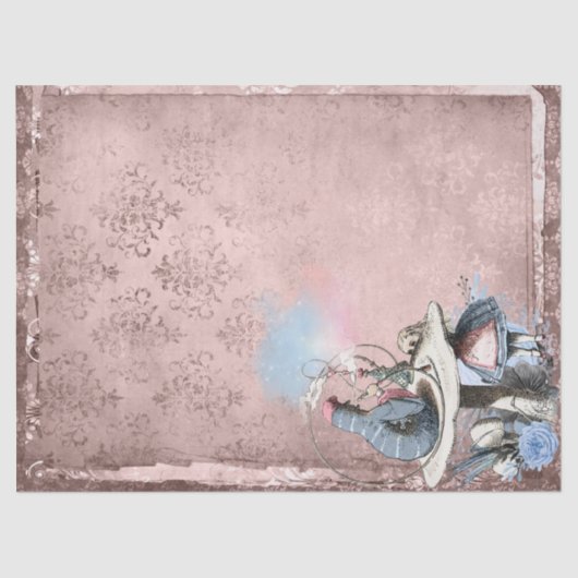 Roze en Blue Caterstone Alice in Wonderland Tissuepapier (Voorkant)
