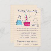 Roze en Blue Chemistry Wedding Response Cards RSVP Kaartje (Voorkant / Achterkant)