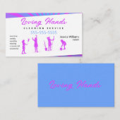 Roze en Blue Cleaning Service Visitekaartje (Voorkant / Achterkant)