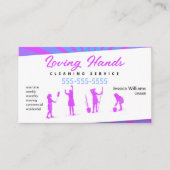 Roze en Blue Cleaning Service Visitekaartje (Voorkant)