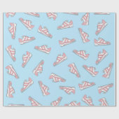 Roze en Blue Cute Sneakers Pattern Cadeaupapier (Vlak)