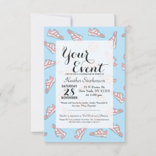 Roze en Blue Cute Sneakers Pattern Kaart