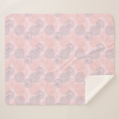 Roze en Blue Dahlias Sherpa Blanket Deken (Voorkant (horizontaal))