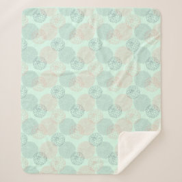 Roze en Blue Dahlias Sherpa Blanket-Zee Green Deken