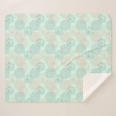 Roze en Blue Dahlias Sherpa Blanket-Zee Green Deken (Voorkant (horizontaal))