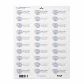 Roze en Blue Floral Return Address Label (Full Sheet)