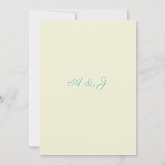 Roze en Blue Garden Wedding Invitation Kaart (Achterkant)