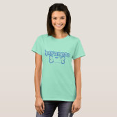 Roze en Blue Havanese T-shirt (Voorkant volledig)