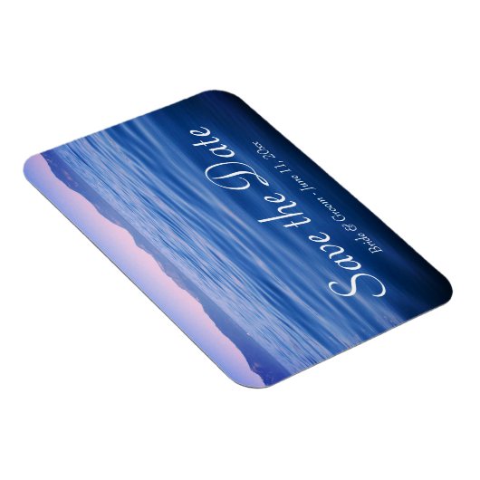 Roze en Blue Lake Tahoe Foto opslaan Datum Magneet (Rechterzijde)