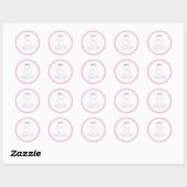 Roze en Blue Mason Jar Monogram Weddenschap Ronde Sticker (Vel)