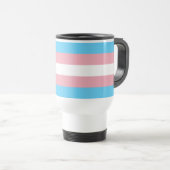 Roze en Blue Striped Travel Mug Reisbeker (Voorkant rechts)