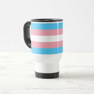 Roze en Blue Striped Travel Mug Reisbeker