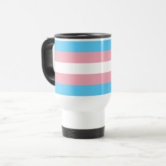 Roze en Blue Striped Travel Mug Reisbeker