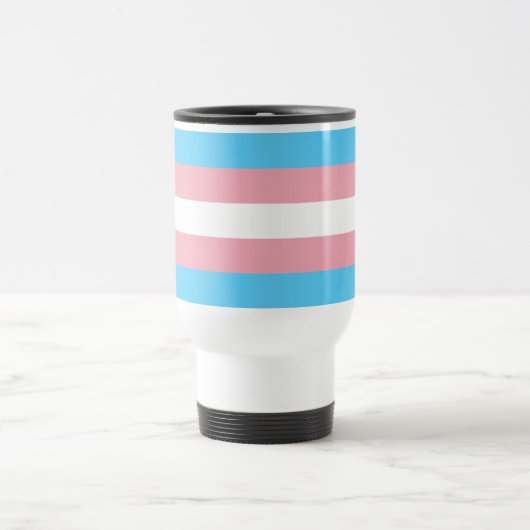 Roze en Blue Striped Travel Mug Reisbeker (Center)