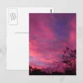 Roze en Blue Sunset Sunrise Sky Skies Foto Briefkaart (Voorkant / Achterkant)