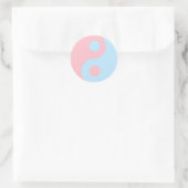 Roze en Blue Yin Yang Symbool Ronde Sticker (Tas)
