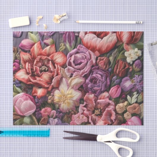 Roze en Blush Bloemen Decoupage Papier (Craft)