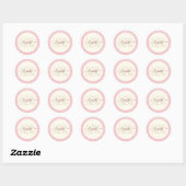 Roze en Blush Glitter Love from Name Custom Ronde Sticker (Vel)
