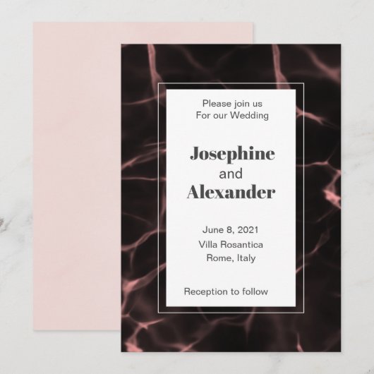 Roze en Blush Marbled Theme Kaart (Voorkant / Achterkant)