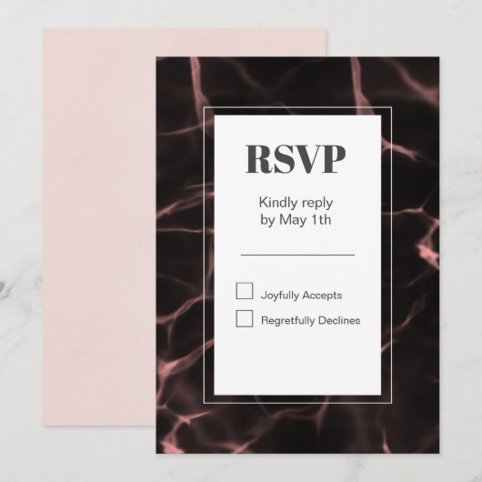 Roze en Blush Marbled Theme Kaart (Voorkant / Achterkant)