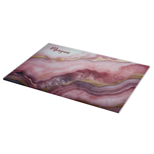 Roze en Blush Marmeren Textuur Snijplank (Hoek)