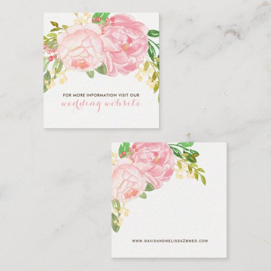  Roze en Blush Peonie Flowers Website Kaarten (Voorkant / Achterkant)