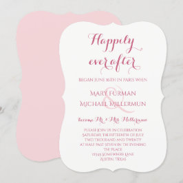 Roze en Blush Roze Huwelijksreceptie na de Bruilof Kaart