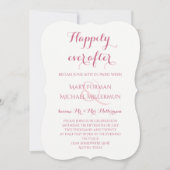 Roze en Blush Roze Post Bruiloftsreceptie Kaart (Voorkant)