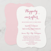 Roze en Blush Roze Post Huwelijksreceptie Kaart (Voorkant / Achterkant)