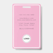Roze en blush Salon Kapper Foto ID Badge (Achterkant)