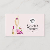 Roze en Blush schoonheidssalon Visitekaartje (Voorkant)