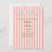 Roze en Blush Striped Modern Wedding Kaart (Voorkant)
