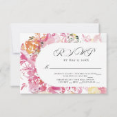 Roze en Blush Waterverf Flower Arch RSVP (Voorkant)