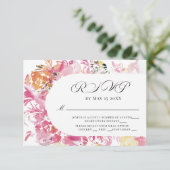 Roze en Blush Waterverf Flower Arch RSVP (Staand voorkant)