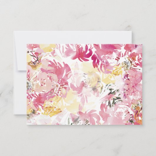 Roze en Blush Waterverf Flower Arch RSVP (Achterkant)