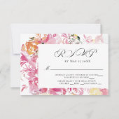 Roze en Blush Waterverf Flower RSVP (Voorkant)