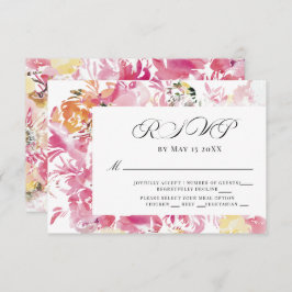 Roze en Blush Waterverf Flower RSVP