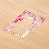 Roze en Blush Waterverf Flower Wedding Uitnodigen Acryl Uitnodigingen (Laagn)
