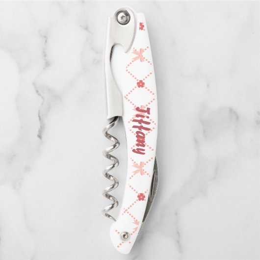 Roze en  bogen kurkentrekker (Voorkant)