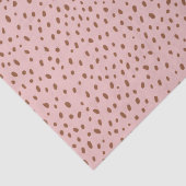 Roze en Boho Terracotta Bruin Stippen Baby shower Tissuepapier (Detail)