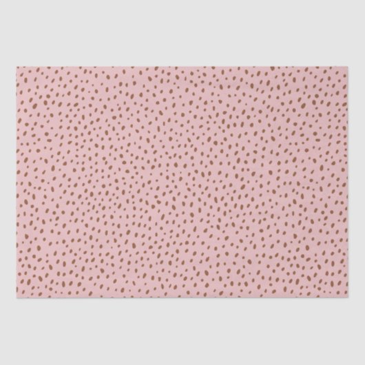 Roze en Boho Terracotta Bruin Stippen Baby shower Tissuepapier (Voorkant)