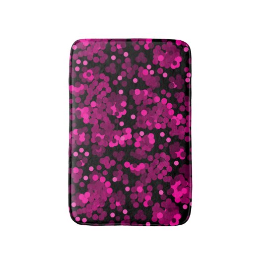 Roze en bordeaux polka dot confetti patroon badmat (Voorkant Verticaal)