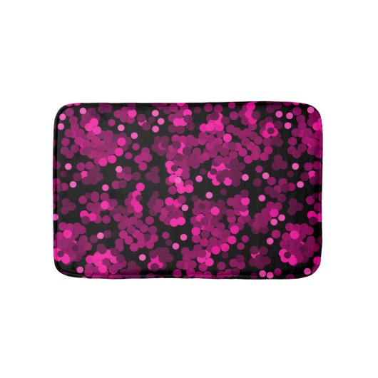 Roze en bordeaux polka dot confetti patroon badmat (Voorkant)