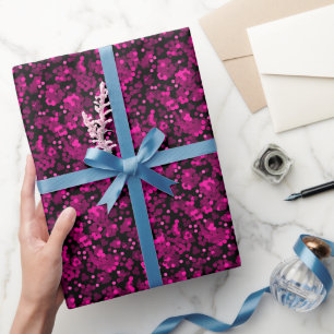 Roze en bordeaux polka dot confetti patroon cadeaupapier
